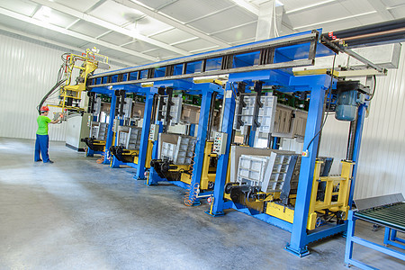 生产冰箱的厂房用于生产冰箱的工厂技术蓝色机械加工机器工具制造业工业投掷工人图片