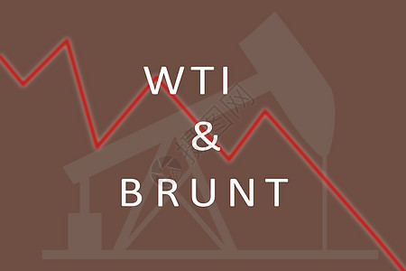 WTI和Brunt Crude石油价格下降或跌落的图解概念图片