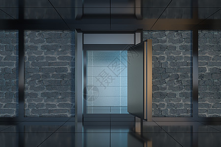安全门和密码锁 抽象概念 3d 渲染力量建筑房间商业金属公寓安全入口抛光银行业图片