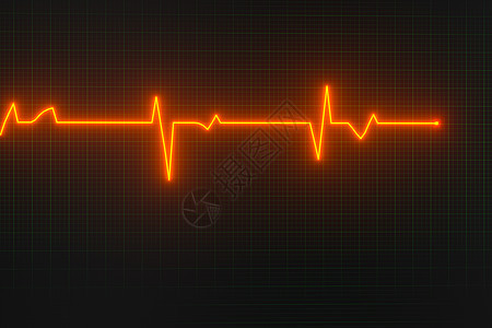 反映在 monitor3d 渲染上的发光数字心跳线治疗屏幕曲线心电图脉动频率诊断心脏病学脉冲药品图片