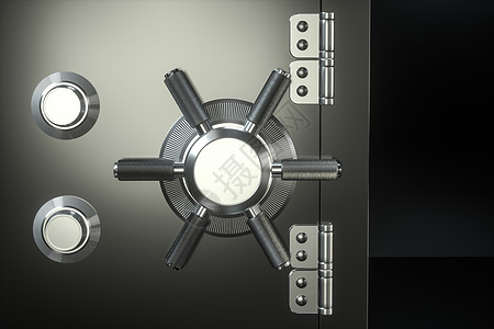 机械保险箱门特写3d 渲染机器储物柜保险风险订金防御宝藏经济项目盒子图片