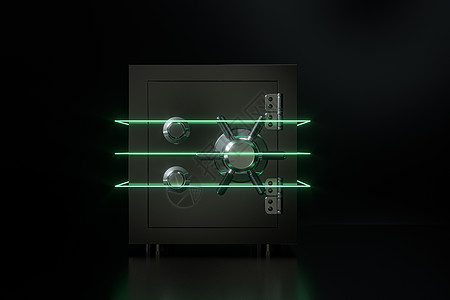 带有数字数字的机械保险箱 3d 渲染金属插图储蓄宝藏技术代码盒子贮存银行网络图片