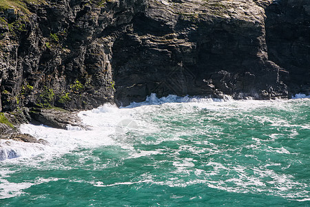玉米墙粗海岸支撑沿海冲浪岬角海岸线悬崖高度旅游蓝色假期图片