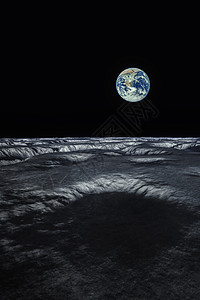 从 moo 看我们的地球行星太空蓝色渲染世界月亮全景宇宙轨道地面图片