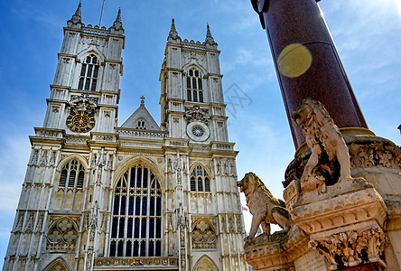 威斯敏斯特修道院 在英国伦敦阳光明媚的一天王国大教堂旅行英语建筑宗教历史建筑学文化教会图片