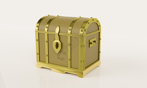空金色复古宝箱 白色背景上孤立树干财富硬币古董盒子划痕银行金融金子胸部图片