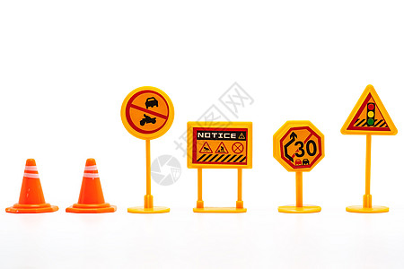 一套迷你交通标志玩具障碍路口注意力危险速度控制汽车安全运输孩子图片