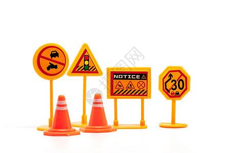 一套迷你交通标志玩具危险汽车驾驶控制法律旅行事故警告信号速度图片