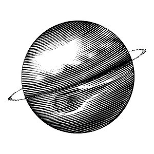 木星手绘制古老的模样黑色和白色剪裁板等离子体图片