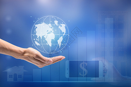 商业世界概念背景图统计金融数据经济网络互联网地球全球贸易交换技术图片