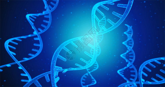 数字化系统人类 DNA 系统 3D 它制作图案下的蓝色 DNA 结构和细胞背景