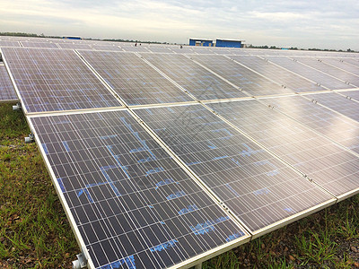 太阳能电池农场发电站 以从太阳中替代能源细胞控制板全球环境场地天空技术绿色活力蓝色图片