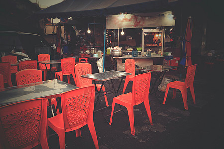 曼谷华人城社交夜景隔离餐厅摄影小吃旅游肺炎影响背景图片