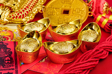 中国金子银行业新年财富问候语经济金条金融文化节日幸福图片