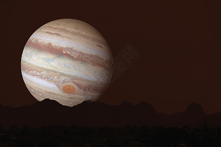 云层和夜空上的木星月光山勘探星星卫星天空墙纸爬坡宇宙太阳气氛天文学图片