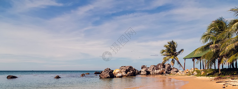 热带海滨热带沙滩海浪天空支撑棕榈晴天海滩海景太阳风景假期图片