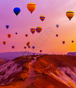 漫天飞气球气球卡帕多西亚土耳其背景