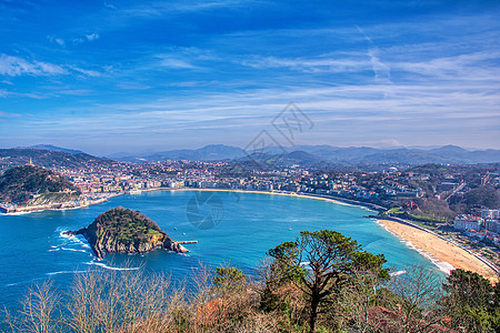 从伊格尔多山看到拉康查湾节日全景海洋海滩旅游旅行外耳城市景观海岸图片