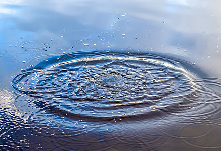 美丽的湖水 溅起水花 湖面上泛起涟漪水滴液体圆圈海浪雨滴水池海洋羊毛蓝色运动图片