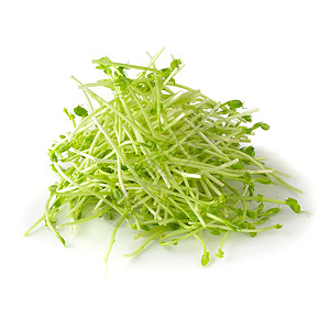 白色背景上孤立的新鲜雪豆芽蔬菜美食图友营养绿色食物发芽生活植物花园图片