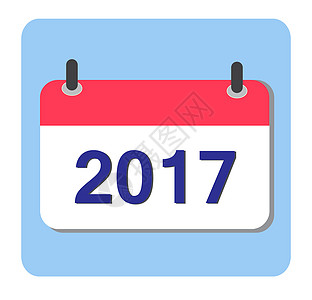 平向量日历图标 20172017年 新年 2017年时间会议红色数字螺旋商业插图办公室背景图片
