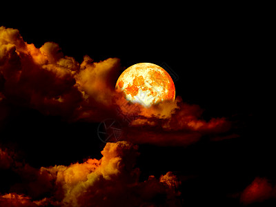 夜里金色天空中的超级血月环境地平线月亮眼睛满月气质天堂场地血月旅行图片