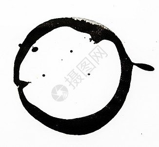 白色背景上的咖啡杯饮料渍戒指液体飞溅圆圈咖啡酒渍杯子圆形茶杯黑色图片