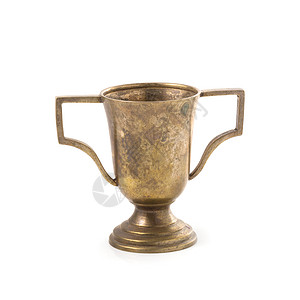 古老金奖杯 白种背景的孤立得主对手技能黄铜抛光条纹杯子竞赛比赛胜利图片