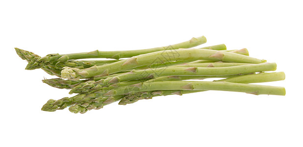 一群孤立在白色背景上的绿色的白藻类蔬菜饮食烹饪营养细绳长矛季节缠绕美食美味图片