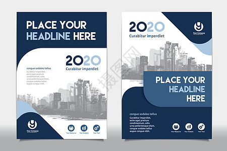 城市背景商业书封面设计模板 市背景商业书图表小册子报告卡片传单广告蓝色通讯营销打印图片