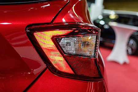 现代汽车后光的特写 外在细节 注尾灯红绿灯塑料力量玻璃大灯镜片技术反射汽车图片