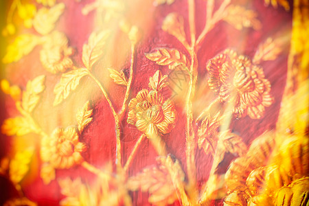 木墙上复古花卉雕塑的抽象双重曝光旅行背景照片国家花朵水彩太阳刷子天空女士图片