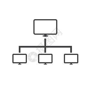 在白色背景上隔离的计算机网络图标 电脑网图片