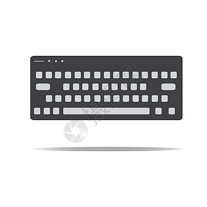 白色背景上的键盘图标 平面样式 键盘图标 fo图片