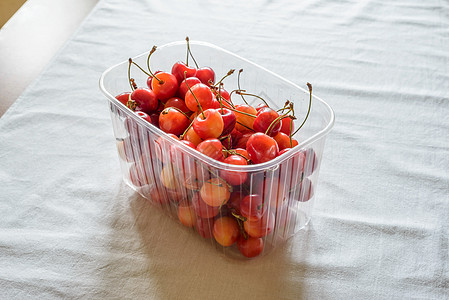 莫雷罗切樱桃美食盒子食物塑料甜点水果浆果团体饮食图片