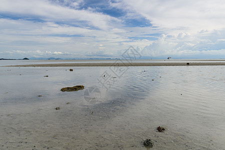 白海滩和蓝天空背景场景天空天蓝色海景海滩旅行海浪航程风景全景图片