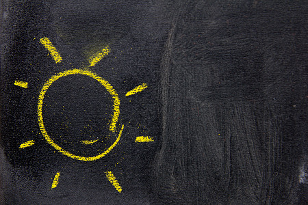 作为黄色太阳背景的粉笔画图片