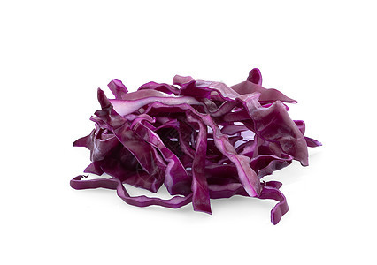 白背景孤立的紫色卷心菜色拉叶子红色饮食沙拉白色营养食物植物蔬菜图片
