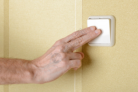 开灯白色控制技术安全按钮电气服务正方形手指家庭图片