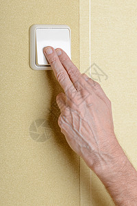 开灯手指服务家庭力量开关正方形白色活力安全控制图片