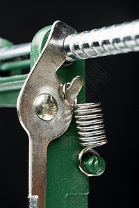 机械  细节绿色的金属丝高清图片