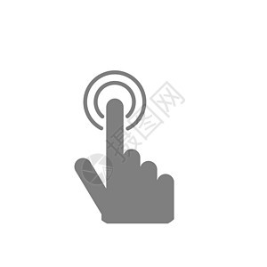 白色背景上带有触摸图标的手商业老鼠按钮互联网插图技术界面网络指针手势图片