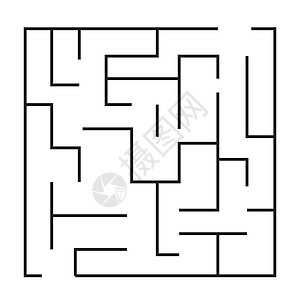 迷宫益智游戏图标 白色背景上的迷宫方形迷宫图片
