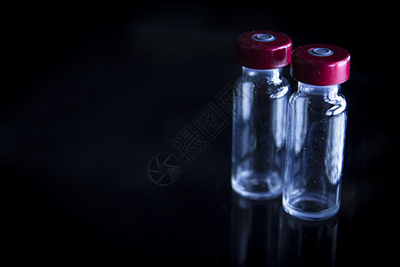 抗病毒疫苗瓶注射器疾病药品癌症小瓶蓝色药物液体胰岛素注射背景图片