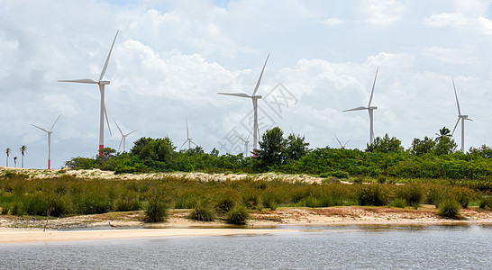 阿廷斯附近的 伦科瓦马兰汉斯沙丘上的风车 B风能海滩商业力量能量源沙丘环保能源绿色沙漠图片