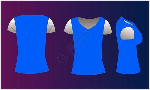 妇女运动在抽象背景中穿戴的模拟插图男性球衣网球棉布短袜袖子女性嘲笑蓝色衣服图片