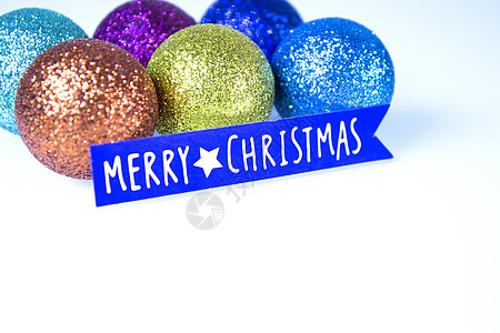 圣诞节快乐 各种圣诞装饰品丝带书法蓝色庆典季节性红色横幅派对假期季节图片