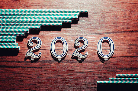 复古 v 上的 2020 年新年快乐装饰背景图像数字坡度派对横幅礼物庆典海报季节金子烟花图片
