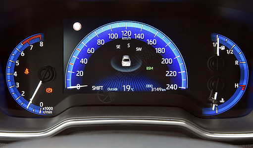 灯光仪表板仪表测量发动机速度力量里程表竞赛车辆拨号交通图片