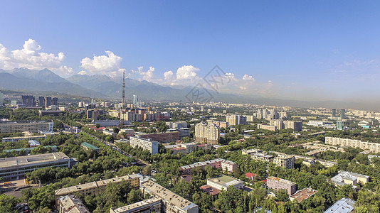 阿拉木图航空视图房子生活天空场景国家联合体山脉全景天际城市图片